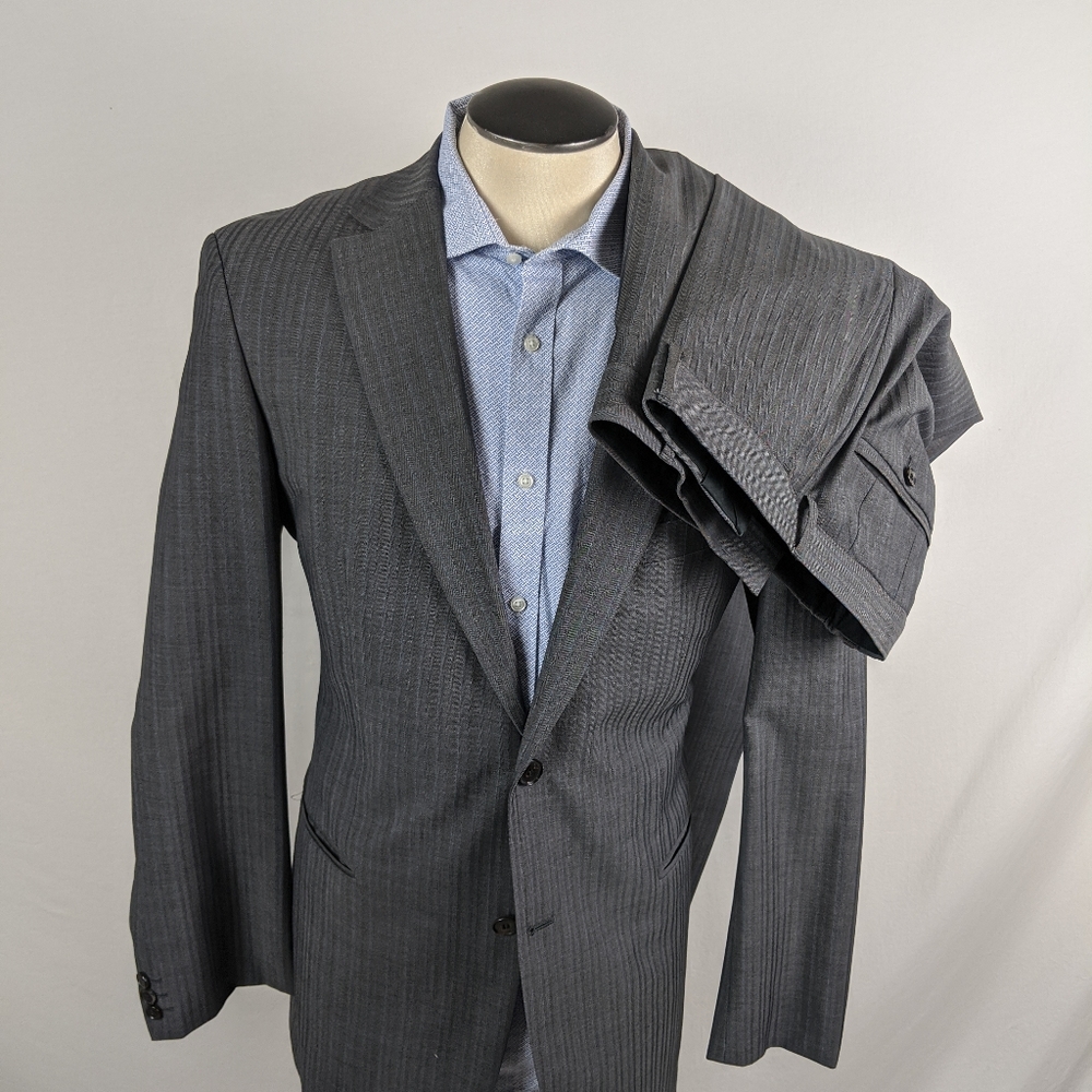 Hugo Boss 2 PC 2 Button Pasini/Movie1 Gray Stripe